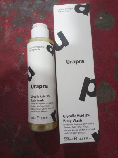 Urapra Glycolic Acid 3% Body Wash – Exfoliating Body Cleanser For Smooth & Brighter Skin L 100ml