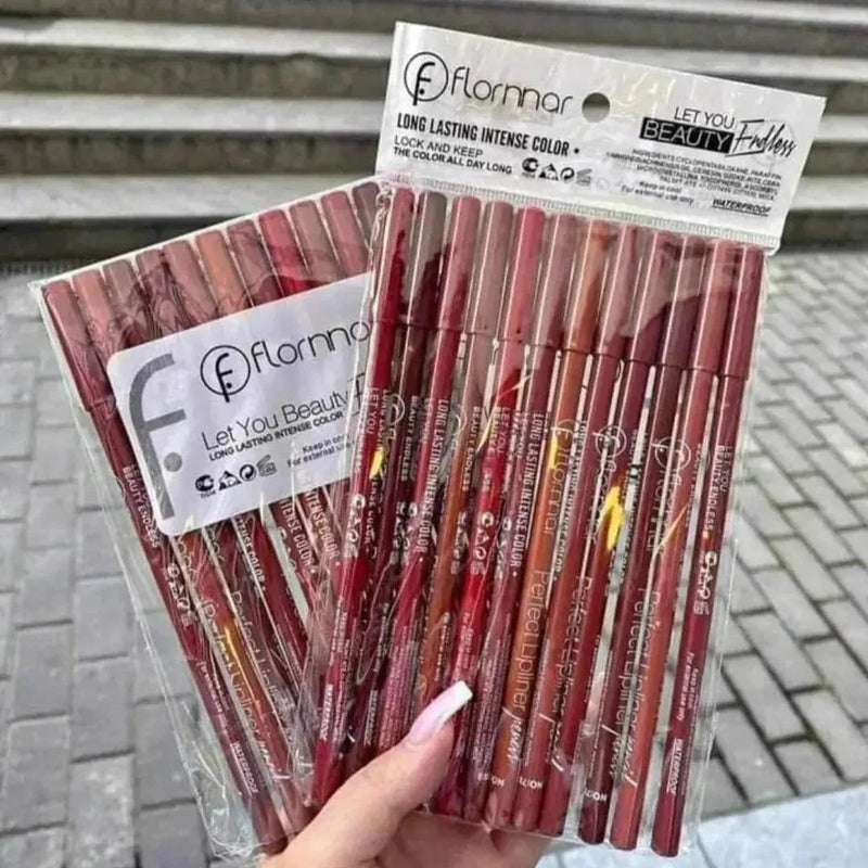 Flormor Let Your Beauty Endless Perfect Lip Liner Pencil Pack of 12pcs