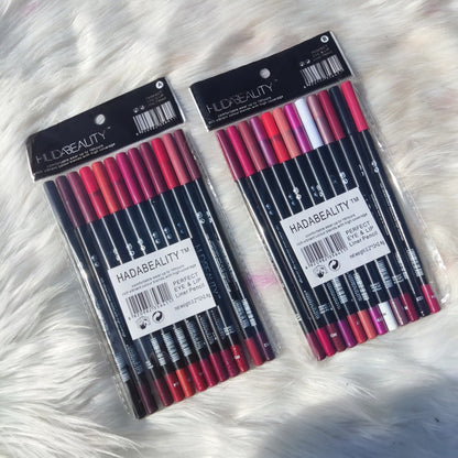 Huda Beauty Matte Eye And Lip Liner Pencil pack of 12pcs