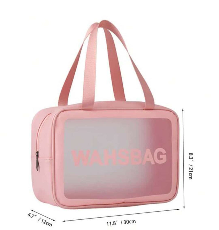 Travel Makeup Bag Clear Waterproof – Portable Transparent Wash Bag for Cosmetics & Essentials